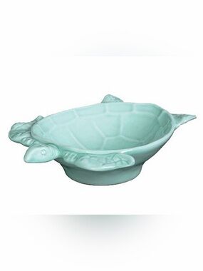 Vietri Incanto melamine sea turtle serving bowl aqua